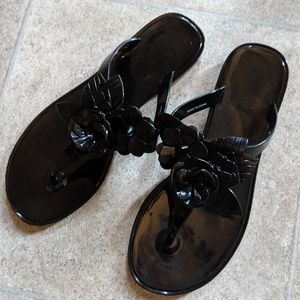 Black flip flops